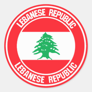 Libanon-Runde Runder Aufkleber