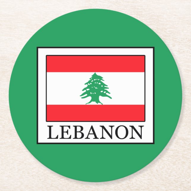 Libanon Runder Pappuntersetzer (Vorderseite)