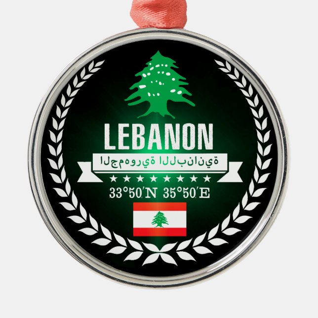 Libanon Silbernes Ornament (Vorne)