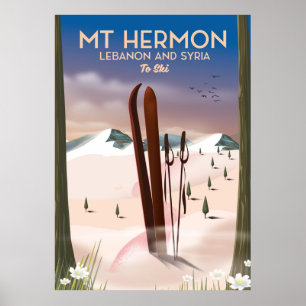 Libanon und Syrien Mt Hermon Ski Poster