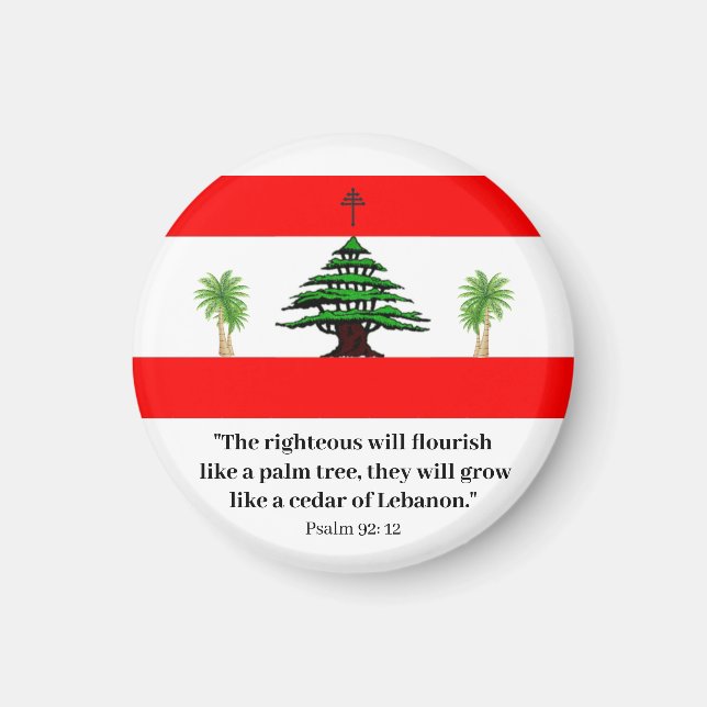Libanon-Zeder, Psalm 92: 12  Magnet (Vorne)