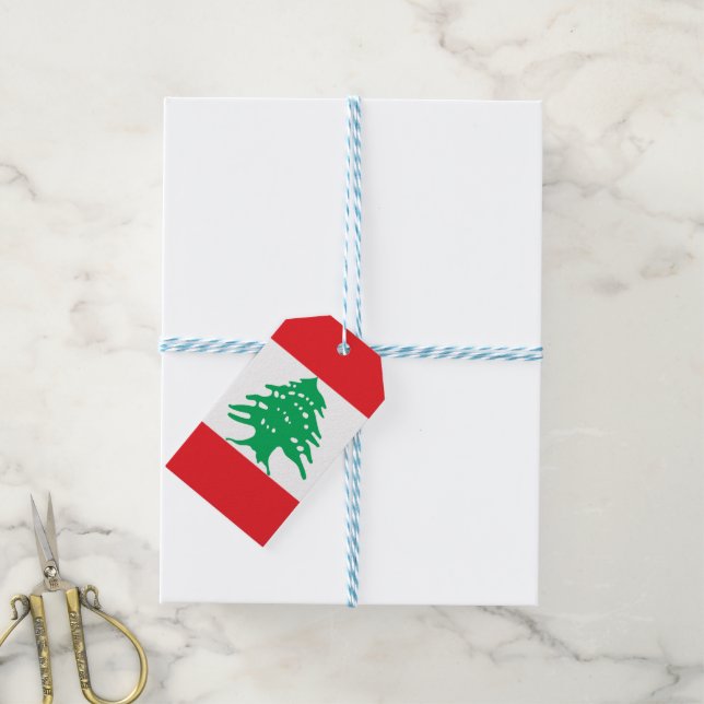 Libanonflagge Geschenkanhänger (Mit Garn)