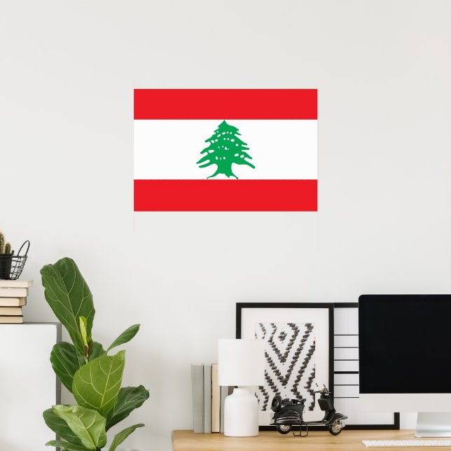Libanonflagge Poster (Heimbüro)