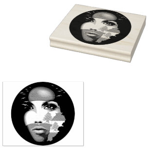 Libanonflagge und -karte im Gesicht eines Mädchens Gummistempel