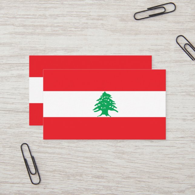 Libanonflagge Visitenkarte (Vorderseite/Rückseite Beispiel)