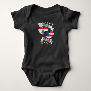 Libanonische amerikanische Herzfahnen Libanon Amer Baby Strampler