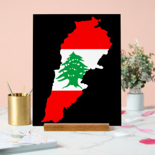 Libanonkarte mit Flagge Acrylschild