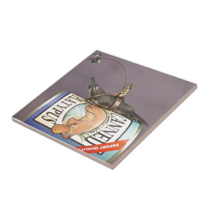 Libby auf einem platypus auf einer Fliese