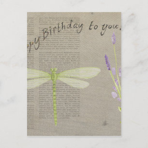 Libelle Alles Gute zum Geburtstag Postkarte