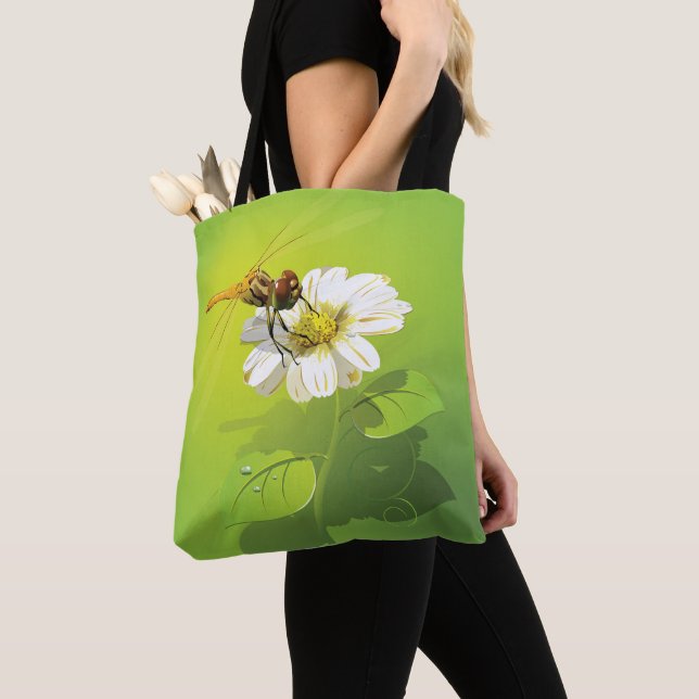 Libelle auf einer Blume Tasche (Von Nahem)