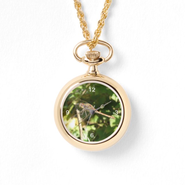 Libelle auf einer Twig-Uhr Armbanduhr (Vorderseite)