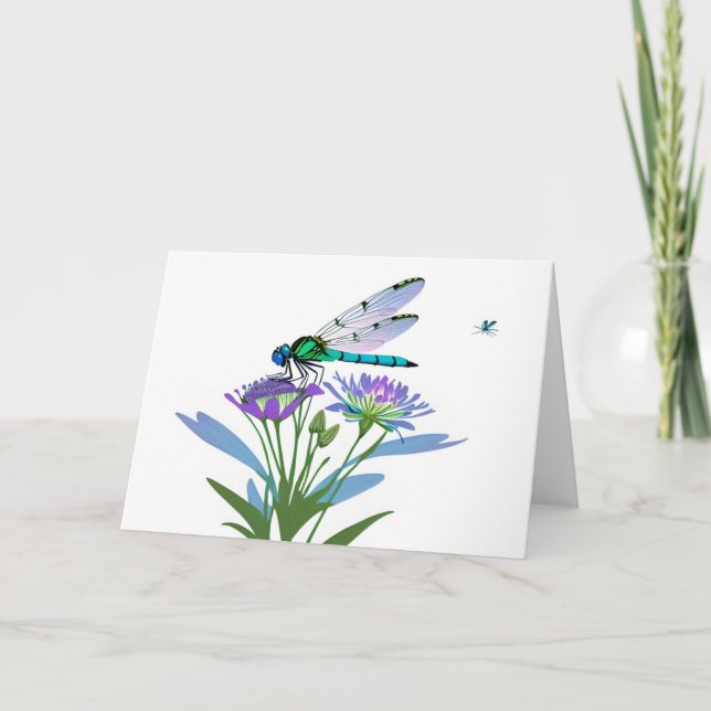 Libelle: Blues und Lila Karte (Vorderseite)