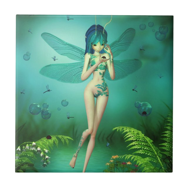 Libelle Flitters Keramik-Fliese Fliese (Vorderseite)