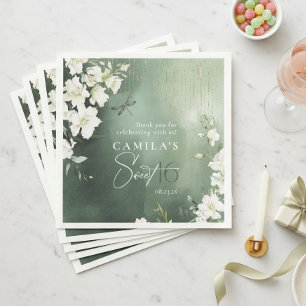 Libelle Floral Sweet 16 Dankeschön ID1310 Serviette