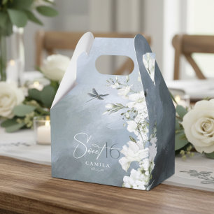 Libelle Floral Sweet 16 Dusty Blau ID1310 Geschenkschachtel