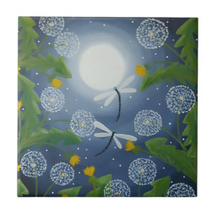 Libelle harmonische Blumenmuster Fliese