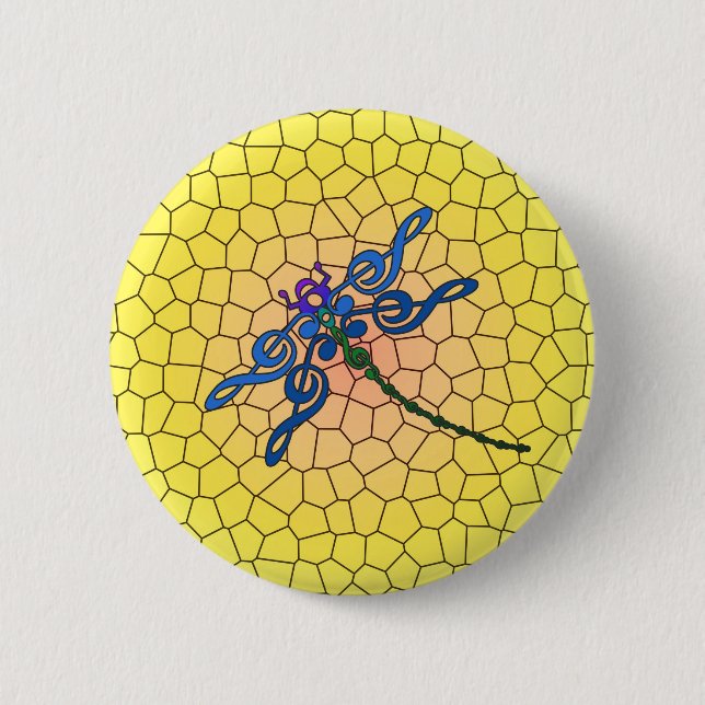 Libelle im dreifachen bunten Button (Vorderseite)