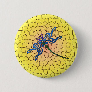 Libelle im dreifachen bunten Button