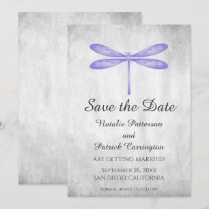 Libelle in Lila - Save-the-Date-Einladung Einladung