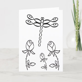 Libelle Infinity mit Rosen "Alles Gute zum Geburts Karte