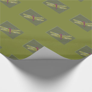 Libelle Insekt grünes Geschenkpapier Geschenkverpa