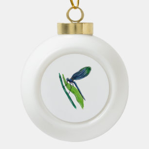 Libelle Keramik Kugel-Ornament