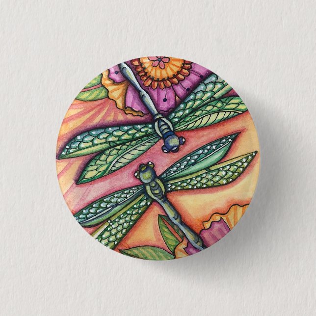 Libelle - Knopf Button (Vorderseite)