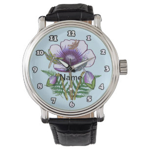 Libelle Lila Mohn Uhr