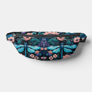 Libelle nachts im Blumengarten Bauchtasche
