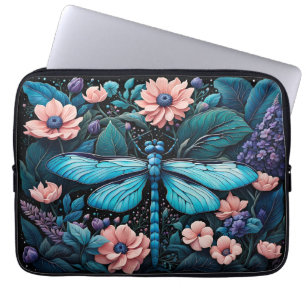 Libelle nachts im Blumengarten Laptopschutzhülle