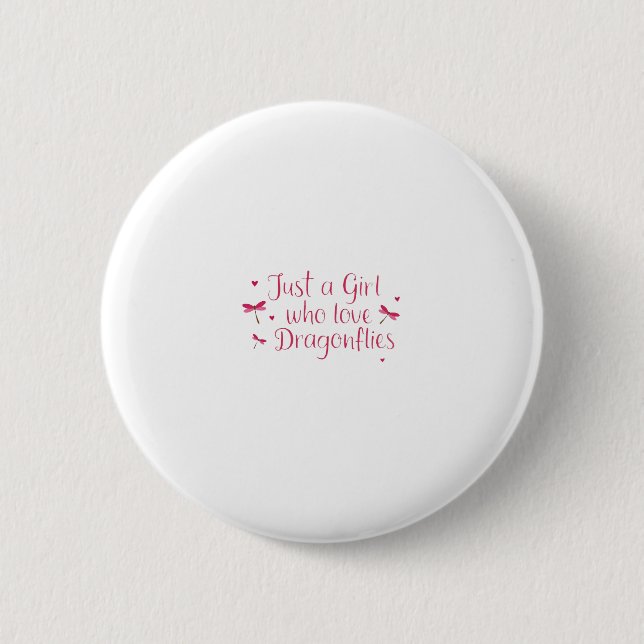 Libelle Nur Ein Mädchen Das Libellen Liebt T-Shir Button (Vorderseite)