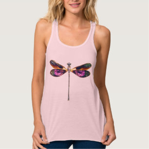 Libelle, silber, gold, lila und schwarz tank top