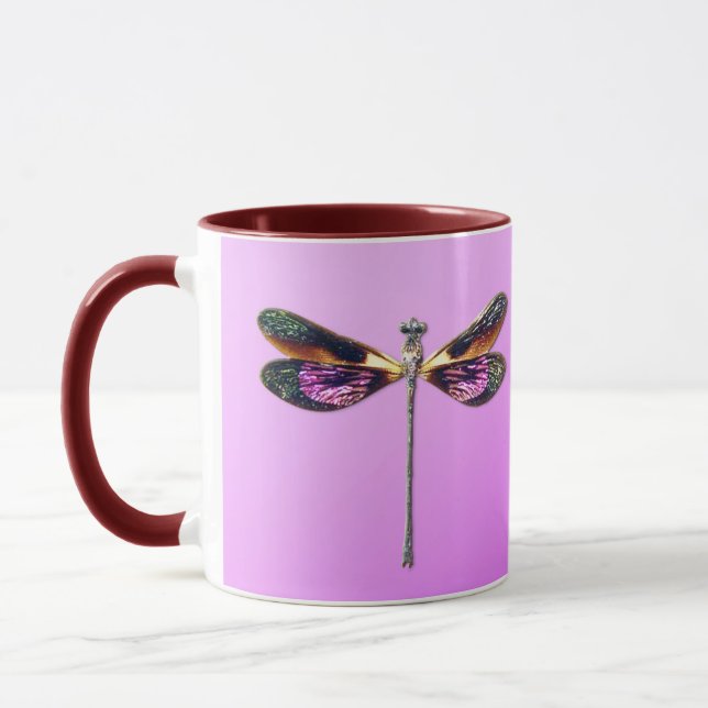 Libelle, silber, gold, lila und schwarz tasse (Links)