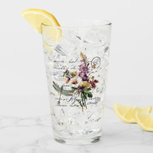 Libelle und Blumen Glas
