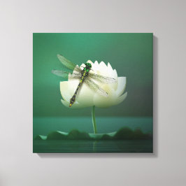 Libelle und Wasserlilie Leinwanddruck