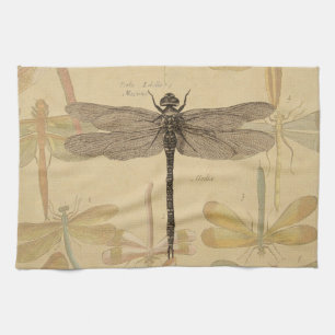 Libelle Vintage Antik Klassik Natur Handtuch