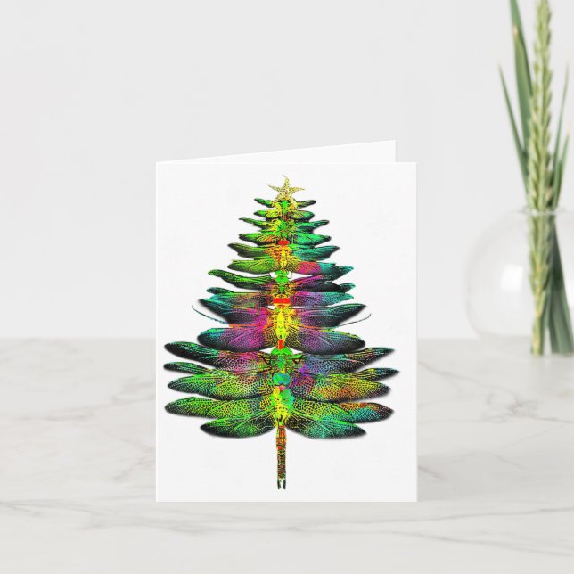 Libelle Weihnachtsbaum Libelle Xmas Karte (Vorderseite)