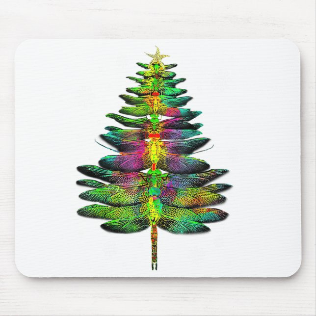Libelle Weihnachtsbaum Libelle Xmas  Mousepad (Vorne)