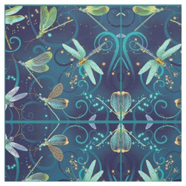Libellen Aquamarin Stoff (Muster)