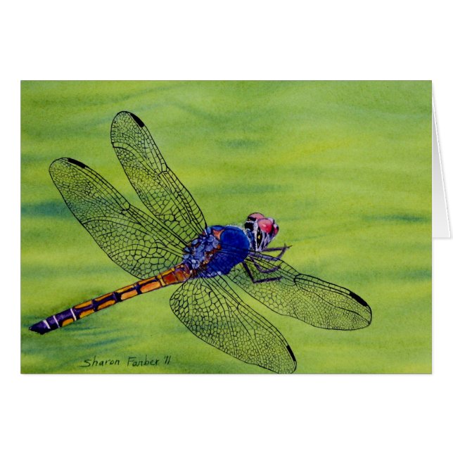 Libellen-Aquarellmalerei (Vorderseite (Horizontal))