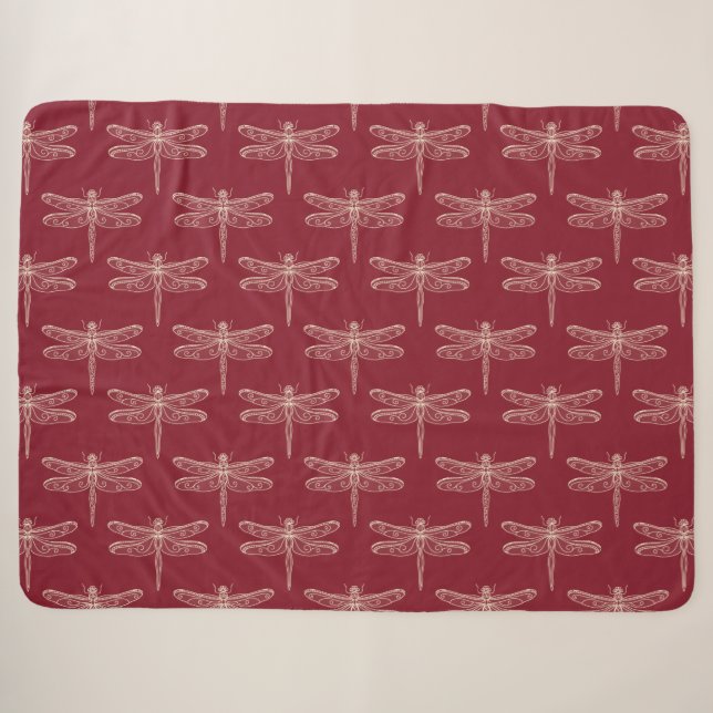 Libellen auf Brick Red Sherpadecke (Vorderseite (Horizontal))