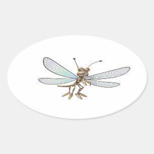 Libellen-Aufkleber Ovaler Aufkleber