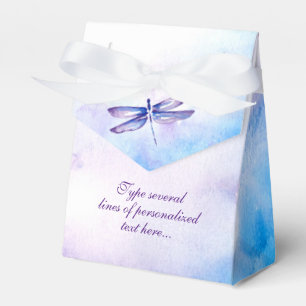 Libellen-Bevorzugung packt   lila blauen Geschenkschachtel