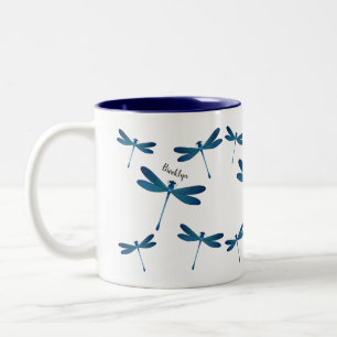 Libellen Cartoon-Illustration  Zweifarbige Tasse