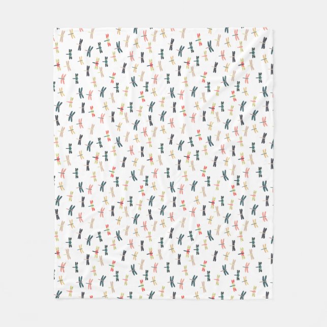 Libellen durch Origami Drucke Fleecedecke (Vorderseite)