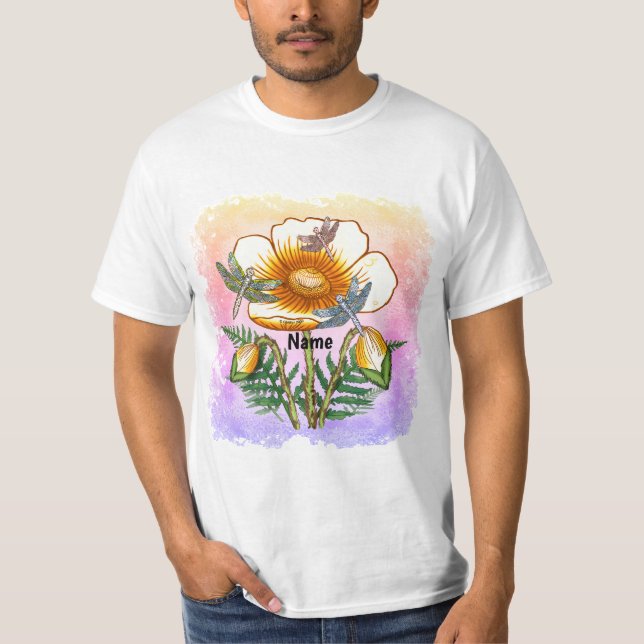 Libellen-Gelber Mohn  T-Shirt (Vorderseite)