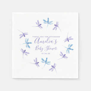 Libellen Handbemalte Babyparty  Serviette