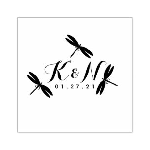 Libellen Initial Logo Hochzeit Stempel