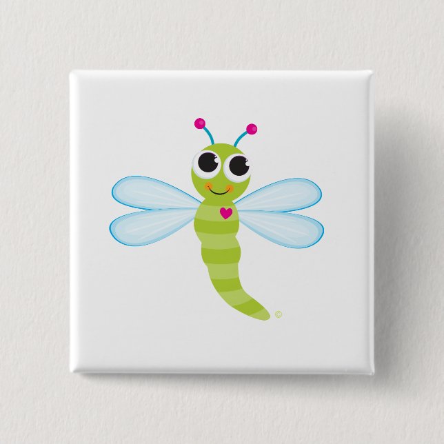 Libellen-Knopf Button (Vorderseite)