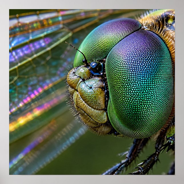 Libellen-Komplexauge Makrofotografie  Poster (Vorne)